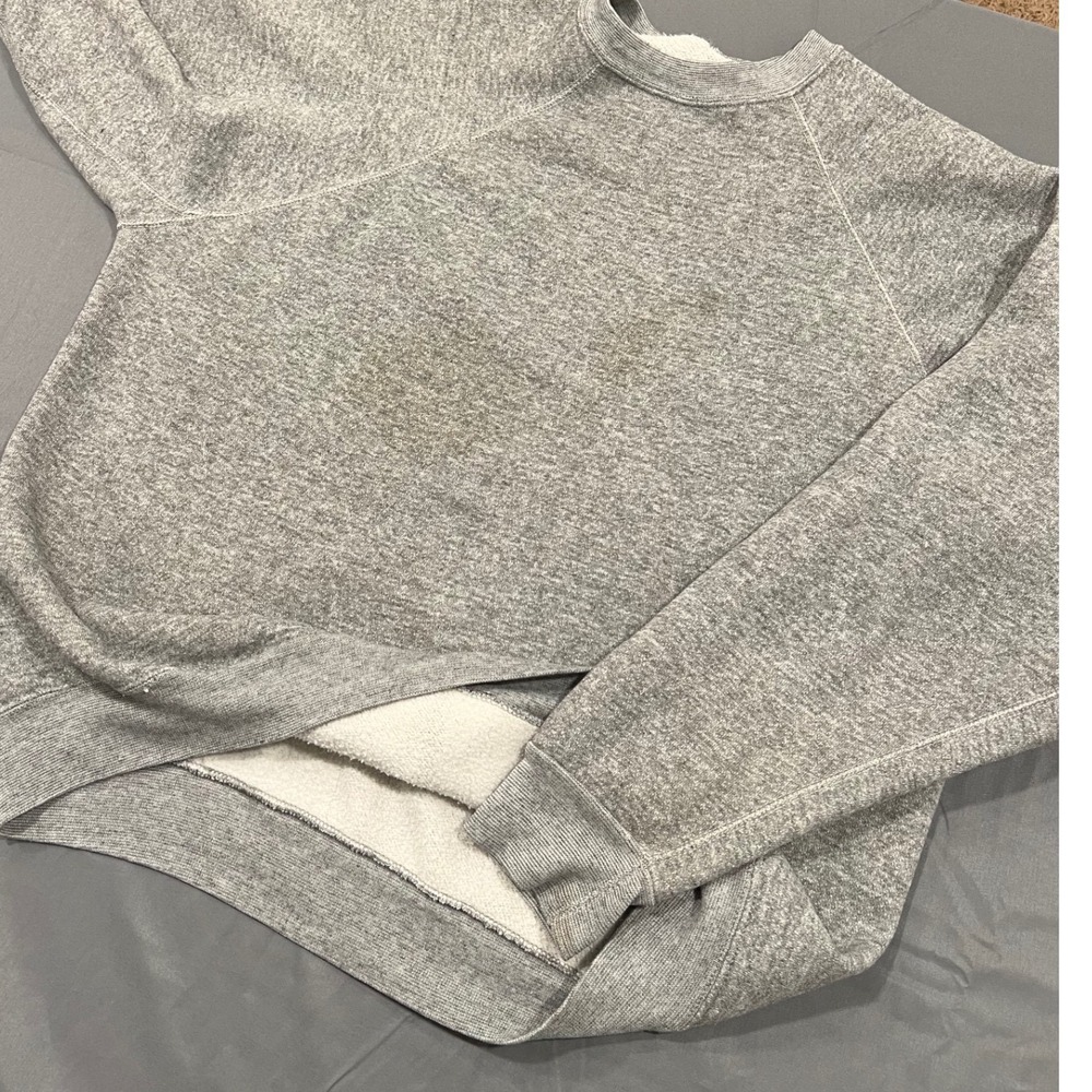 Vintage 60s Blank Heather Gray Sweatshirt Raglan Sleeve Boxy gusset cotton